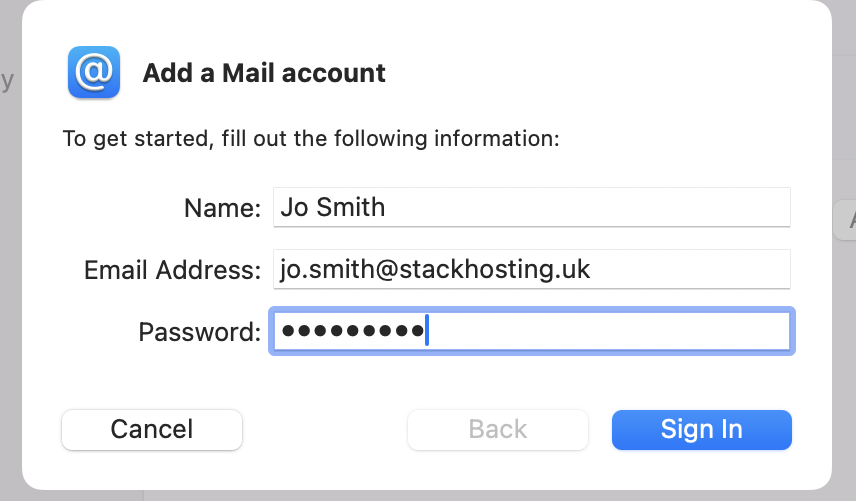 Enter name email and password